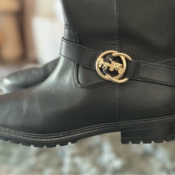 Coach Black Riding Boots 7.5W - Picture 3 of 6